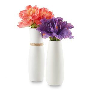 Modern Ceramic Vase, Set of 2 with Rope, Home or O